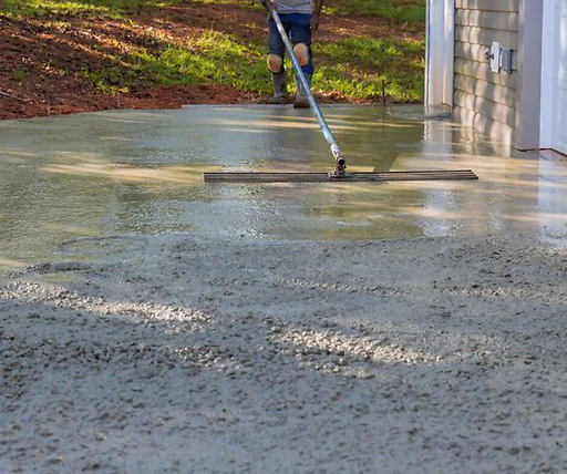 Poured concrete pad
