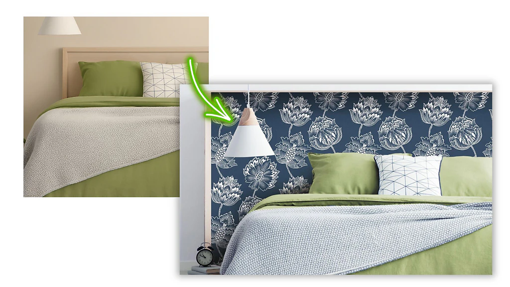 Timber and Tin wallpaper accent wall project 3