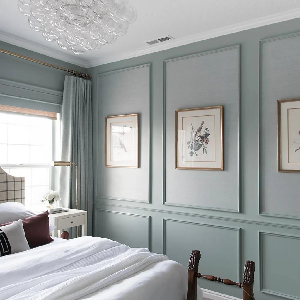 Timber and Tin frame molding accent wall