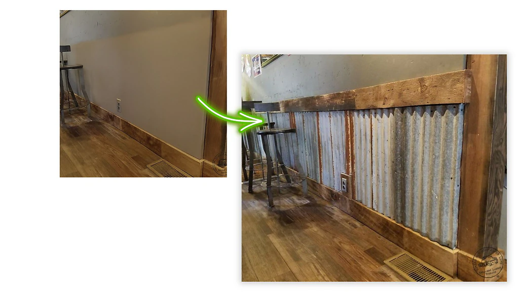 Galvanized and reclaimed corrugated metal options