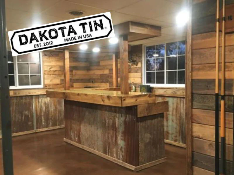 Reclaimed Dakota Tin barn tin wall