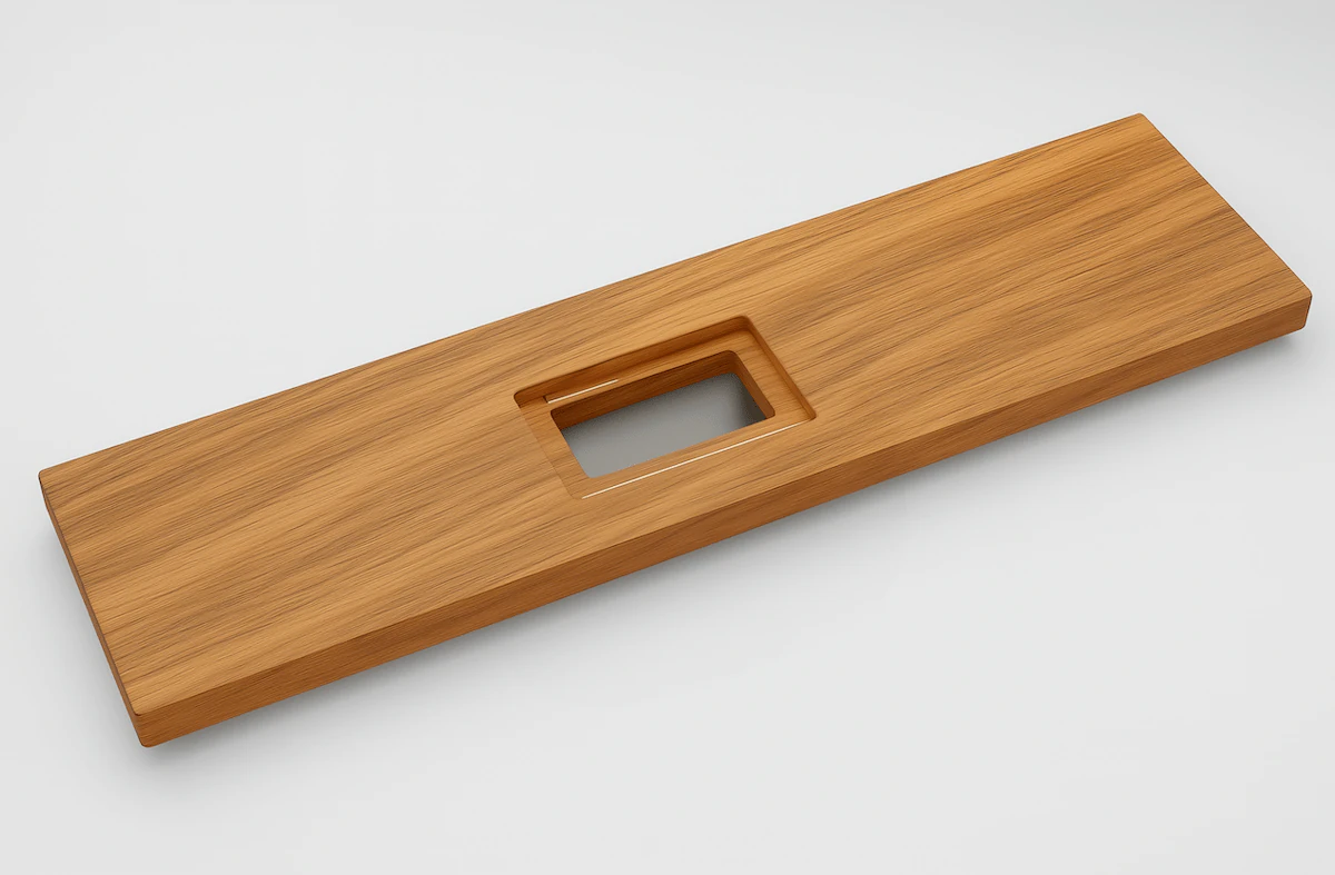 Smoothline flush wall plate for wood, with template