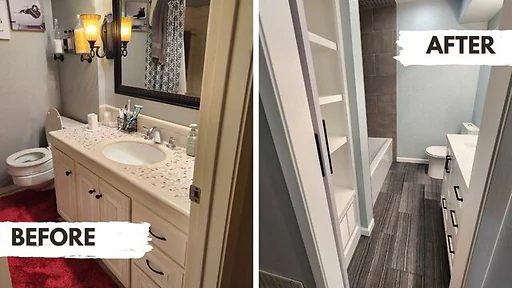 Before and after: kitchen cabinets refinished in white