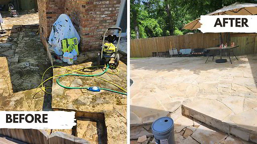 Before and after home repair work