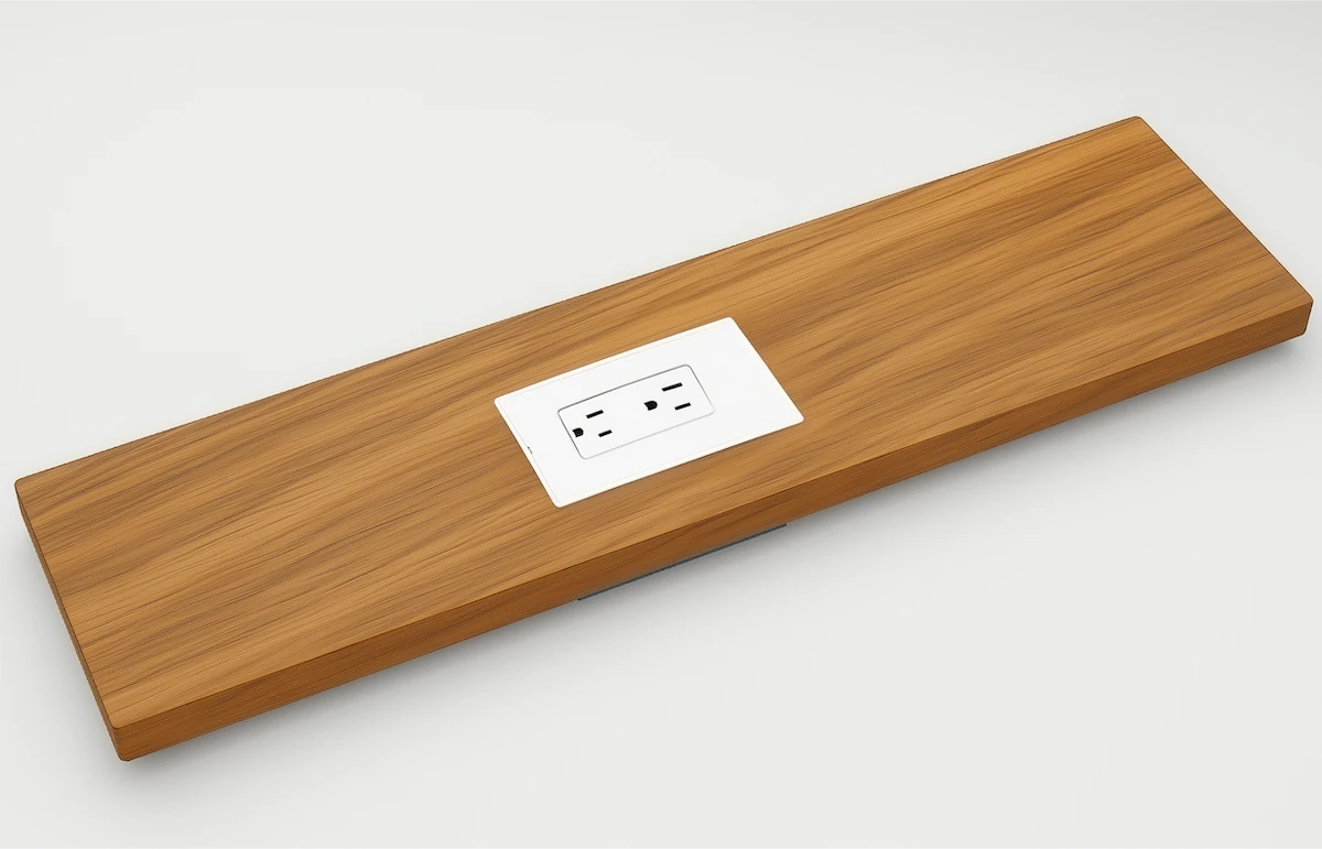 Smoothline flush wall plate for wood