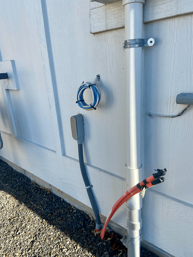 Conventional install with exposed conduit