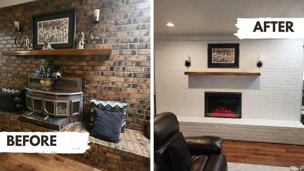 Brightened Fireplace & Living Room Refresh Timber and Tin project