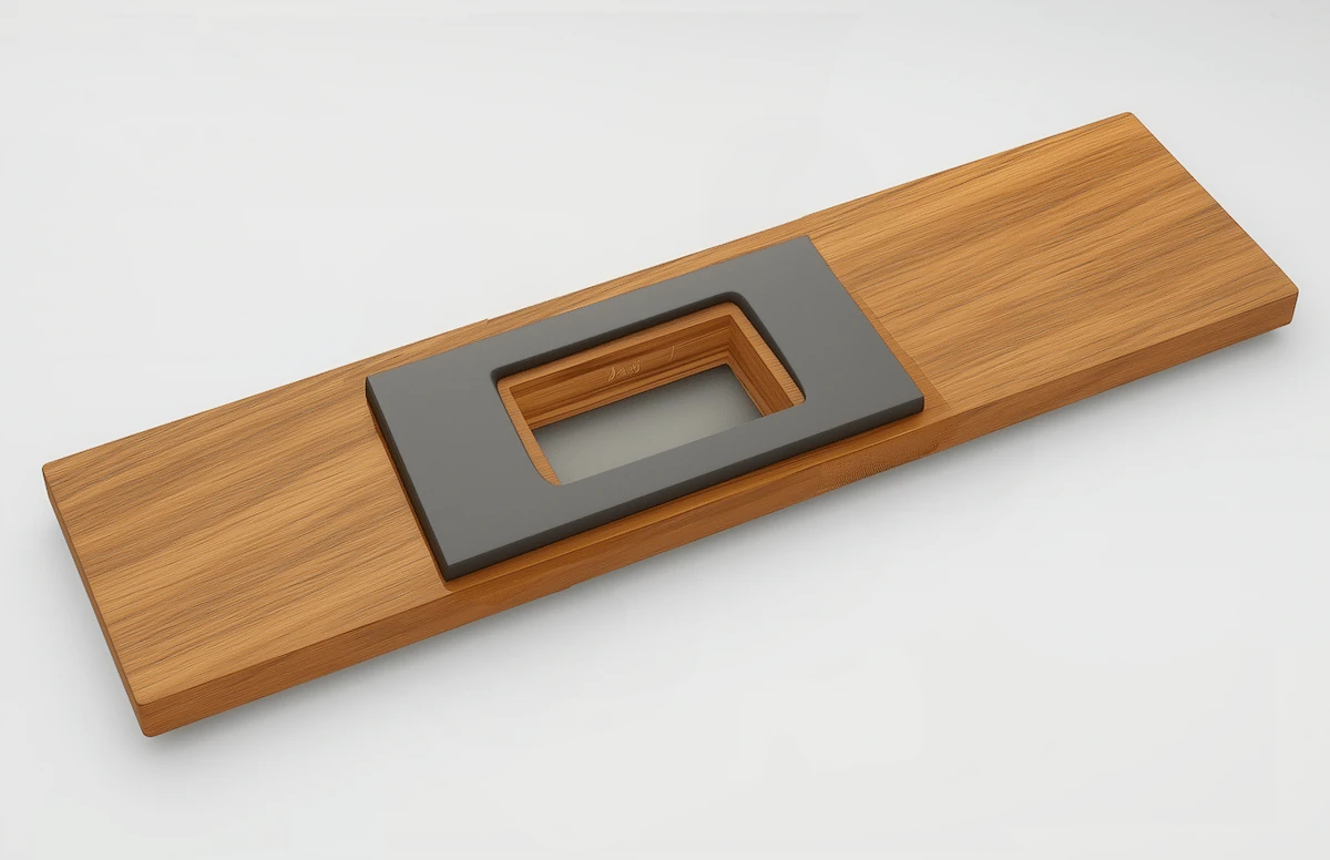 Smoothline flush wall plate for wood, with template