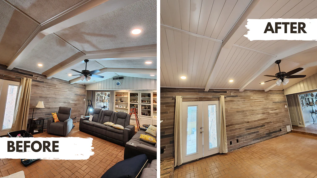 Shiplap Ceiling Timber and Tin project